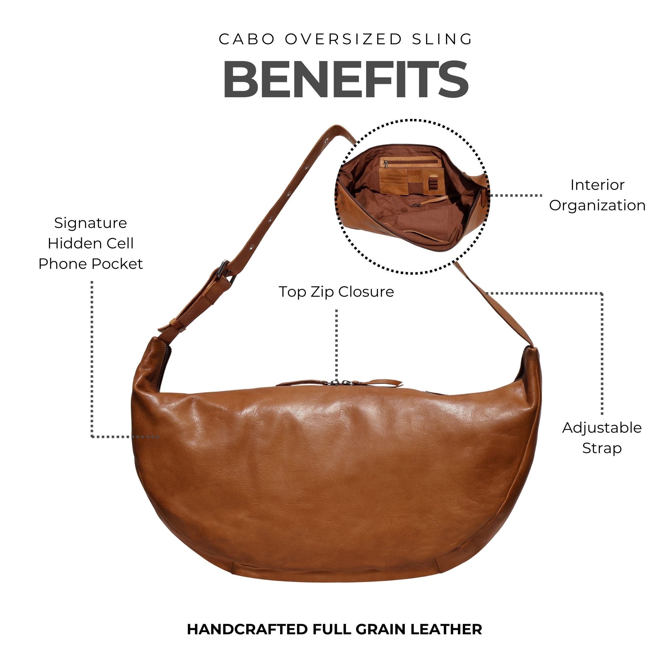 Cabo Oversized Leather Sling Bag - Image 9