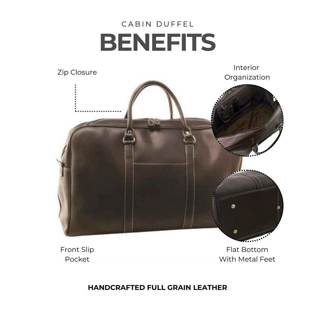 Cabin Leather Duffel Bag - Image 3