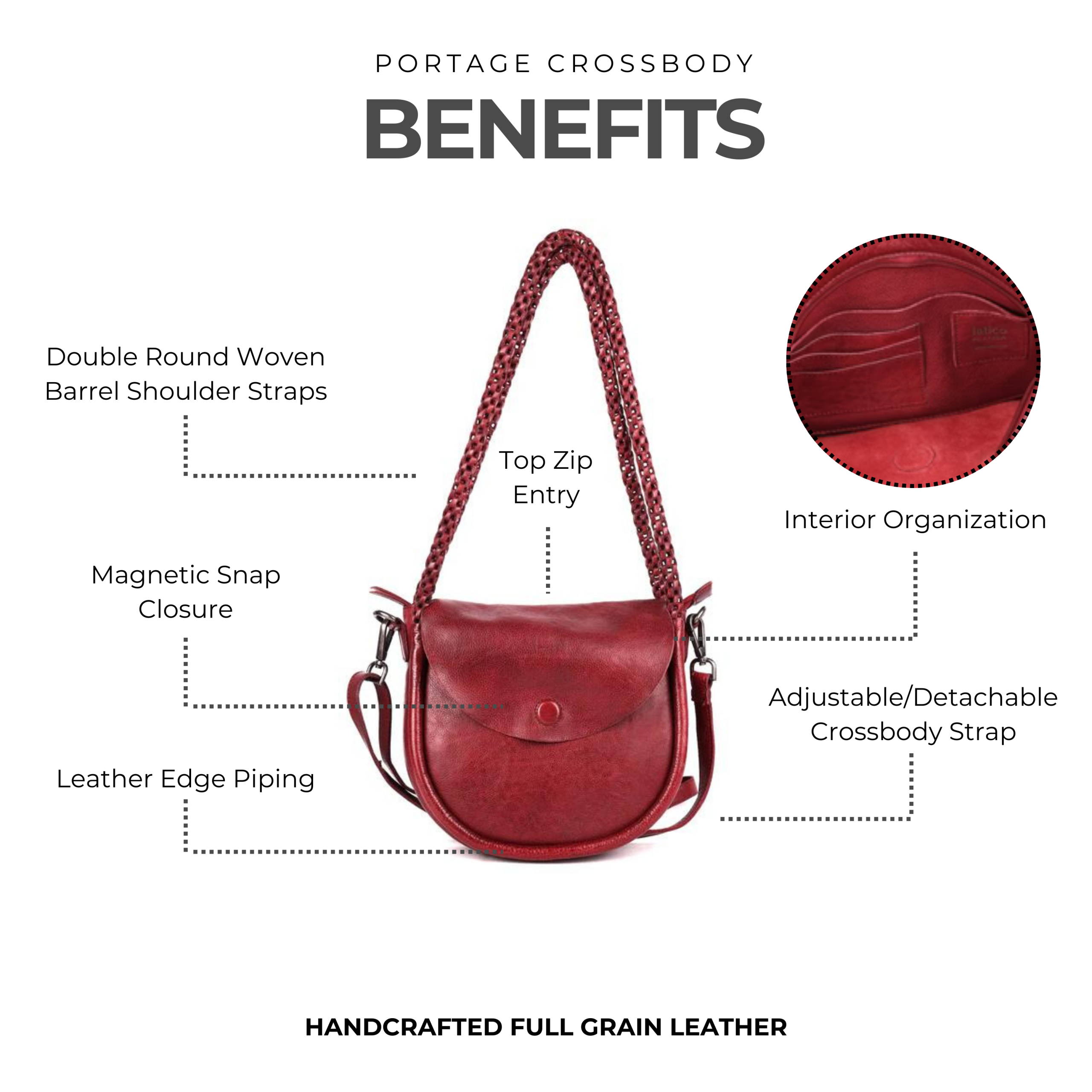 Portage Leather Crossbody Bag - Image 7