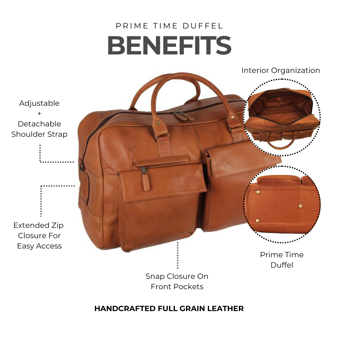 Prime Time Leather Duffel Bag - Image 3