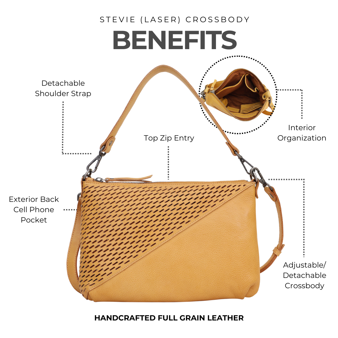 Stevie Laser Leather Crossbody Bag - Image 5
