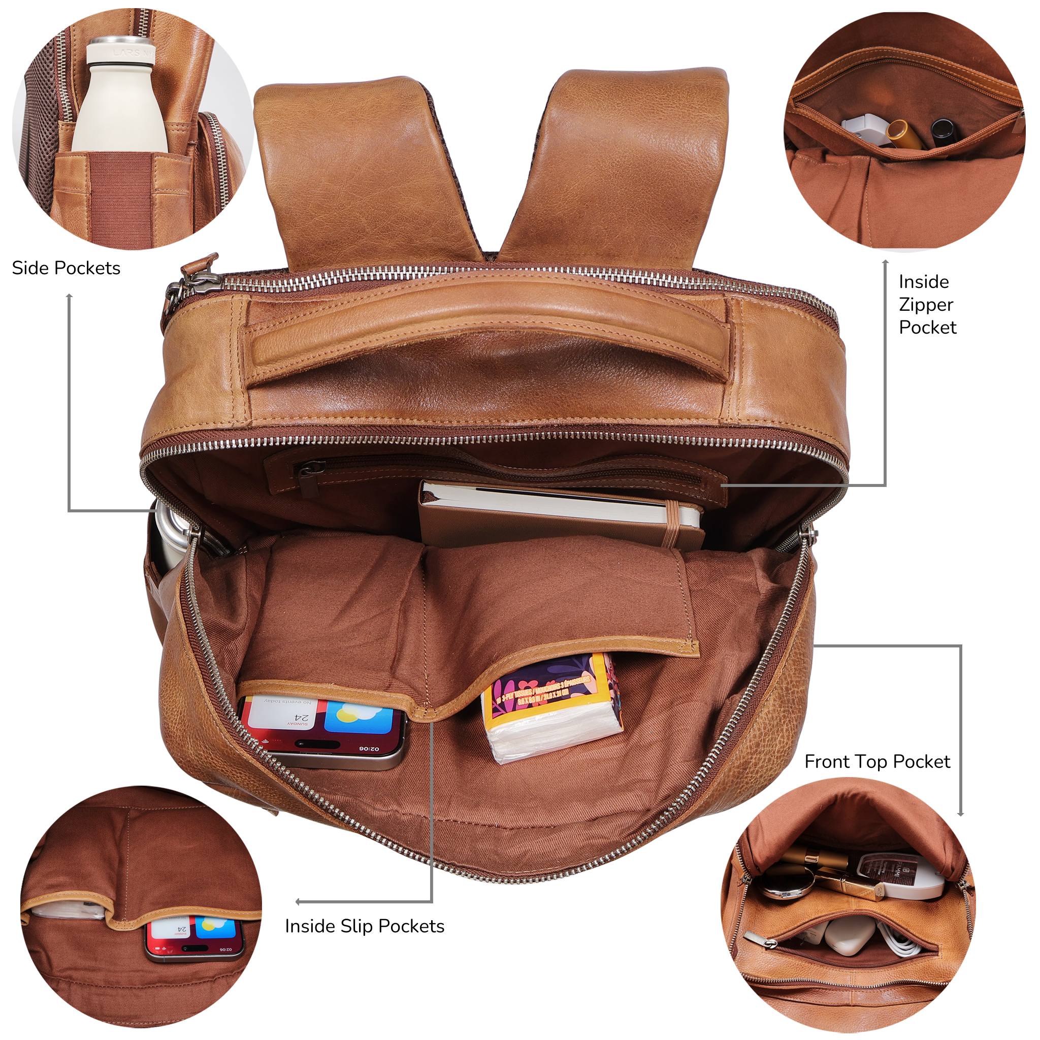 Atlas Leather Backpack - Image 10