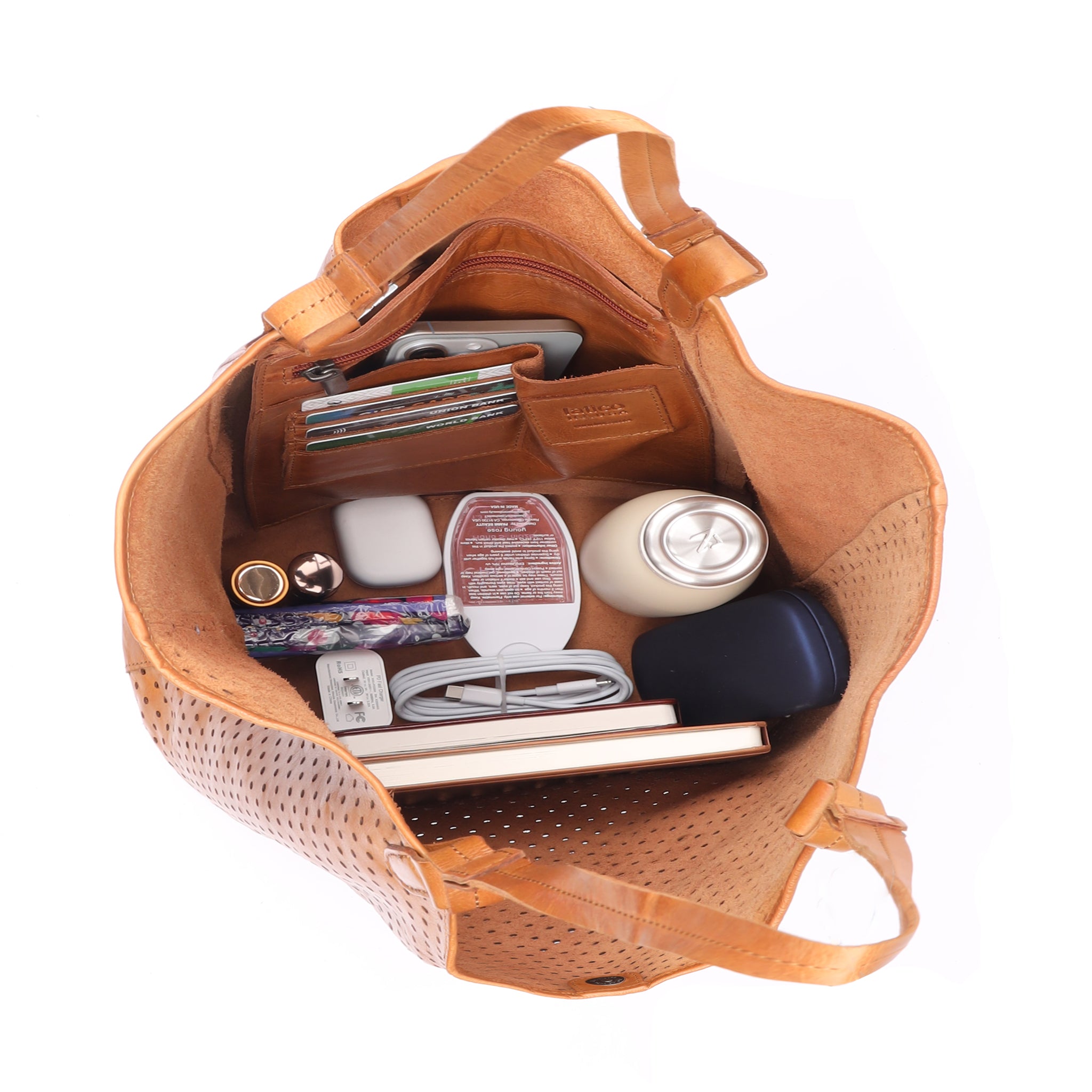 Tour Leather Tote Bag - Image 10