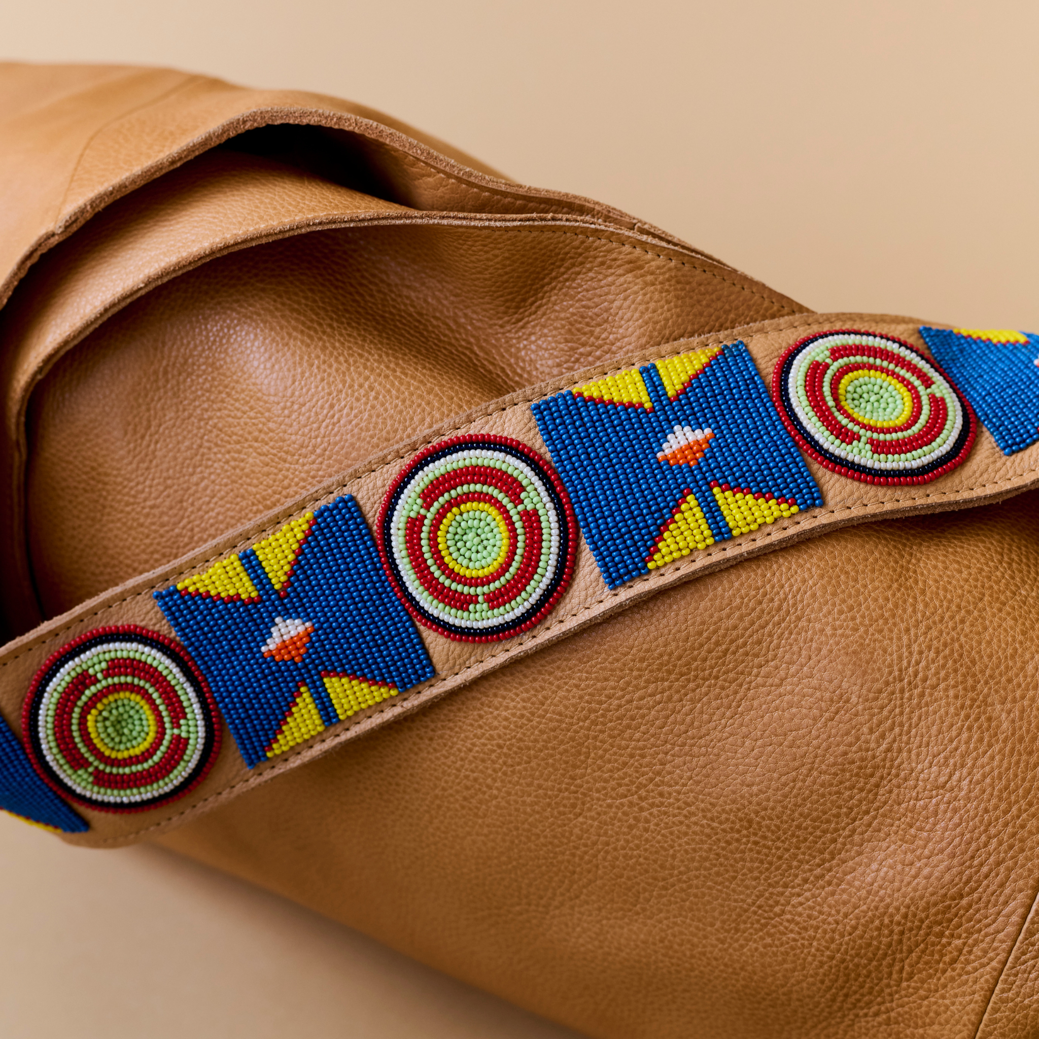 Lindsey Beaded Leather Tote Bag - Image 5