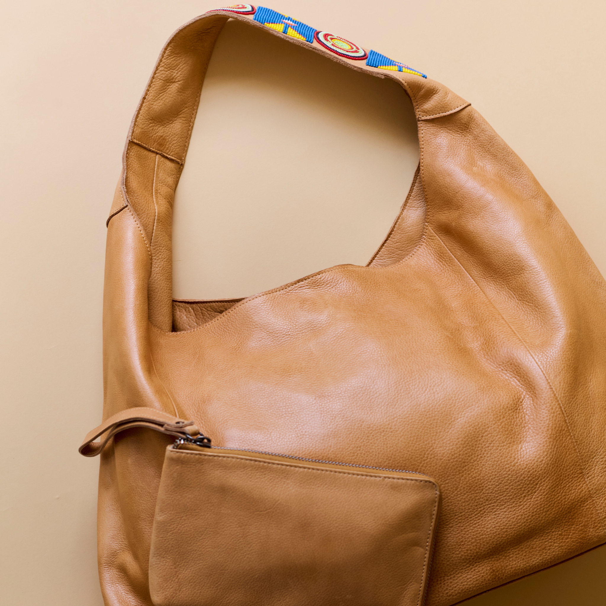 Lindsey Beaded Leather Tote Bag - Image 6