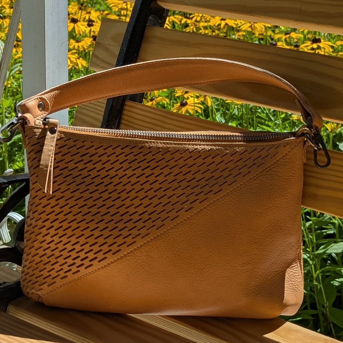Stevie Laser Leather Crossbody Bag - Image 8